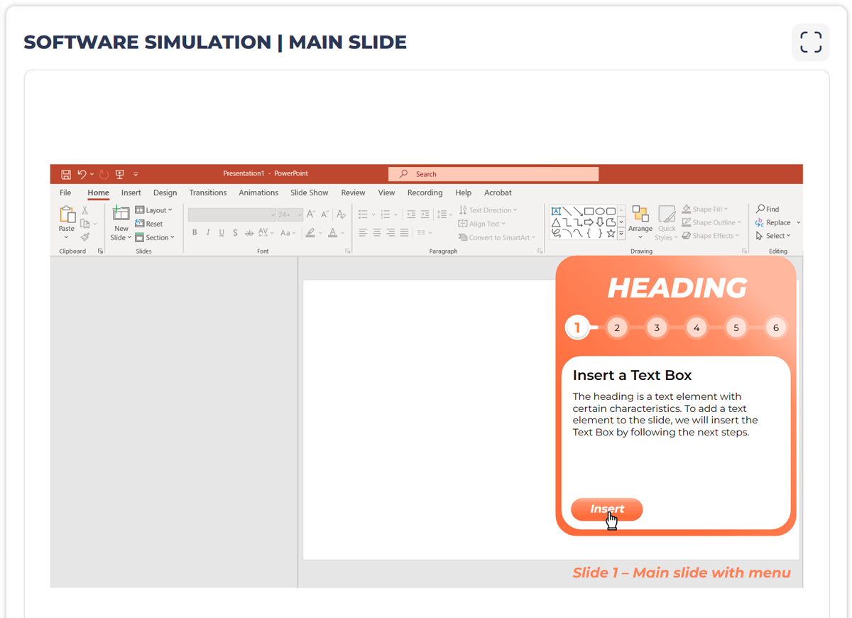 Powerpoint interface simulation